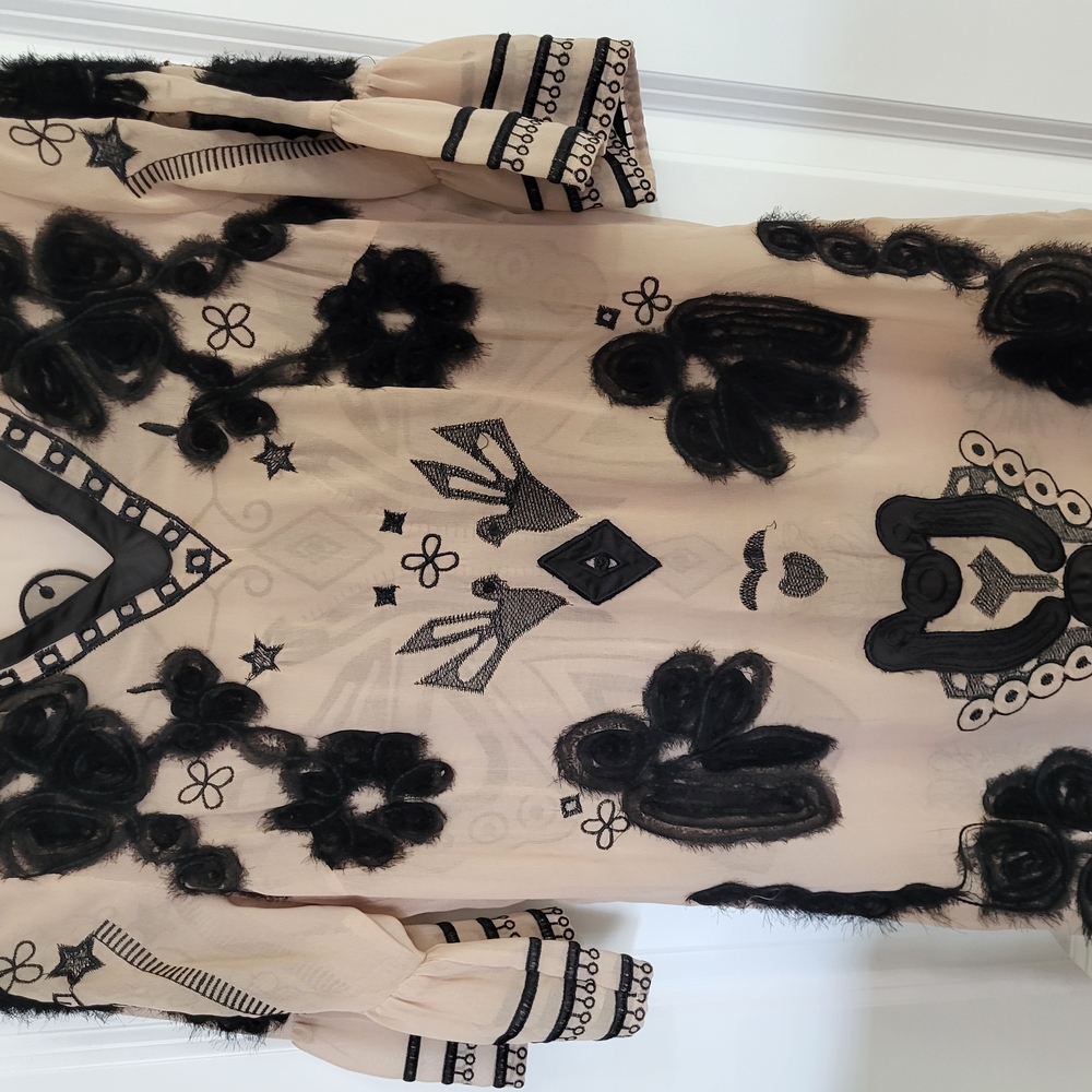Black and Cream Embroidered Tunic